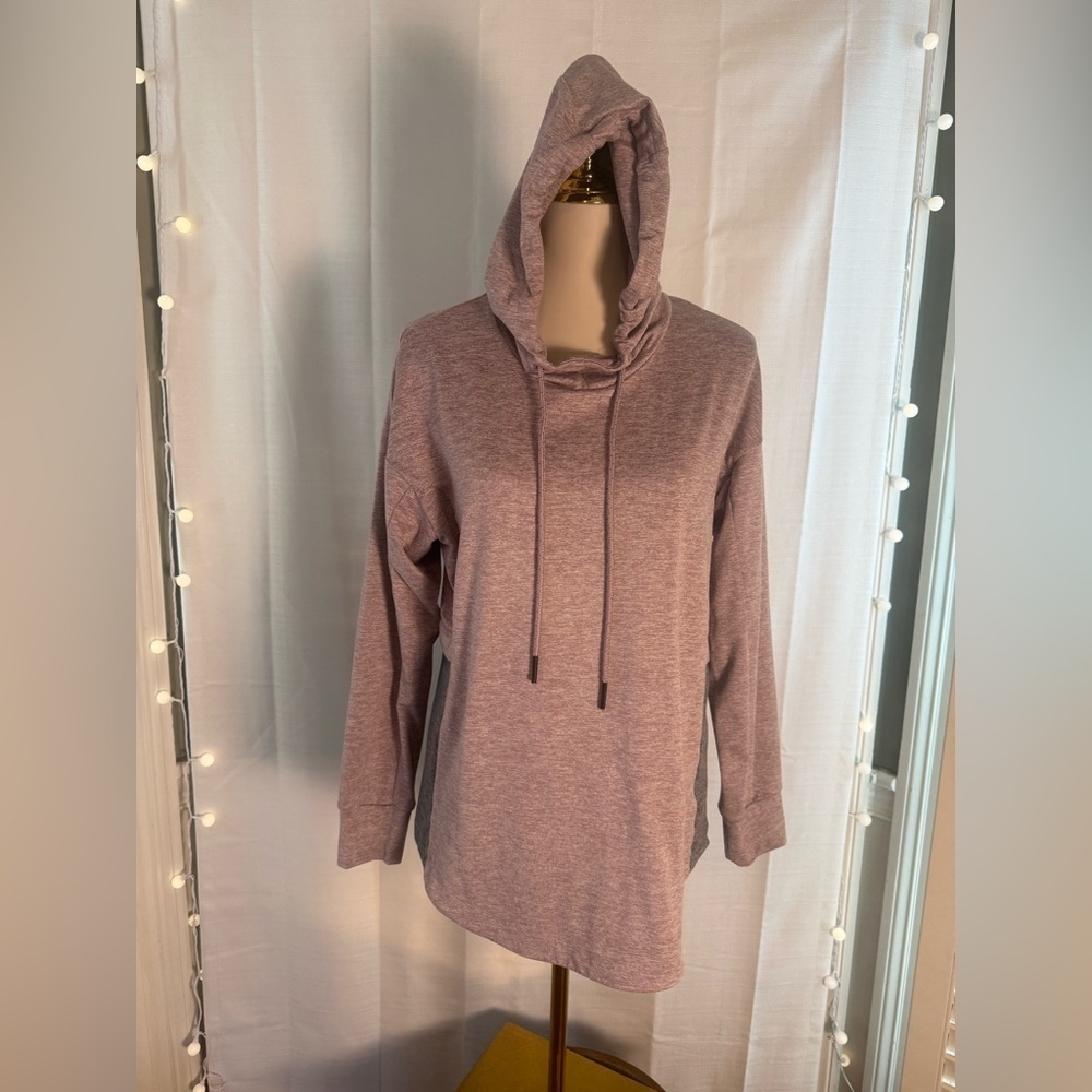 Serene Tangerine Two-Tone Hoodie – Mauve/Gray – Women’s M